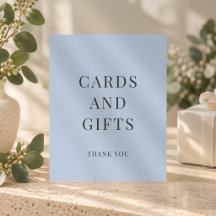 Señal de regalo de tarjetas sencillas Dusty Blue p
