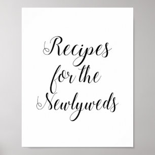 Señal de Regalos de Recetas para la Ducha de Boda 