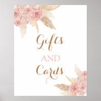 señal de regalos y tarjetas de boda boho chic de h