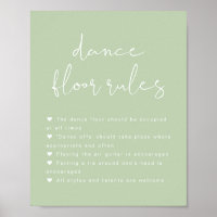 Señal de reglas de pista de baile de boda vibrante