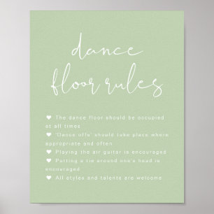 Señal de reglas de pista de baile de boda vibrante