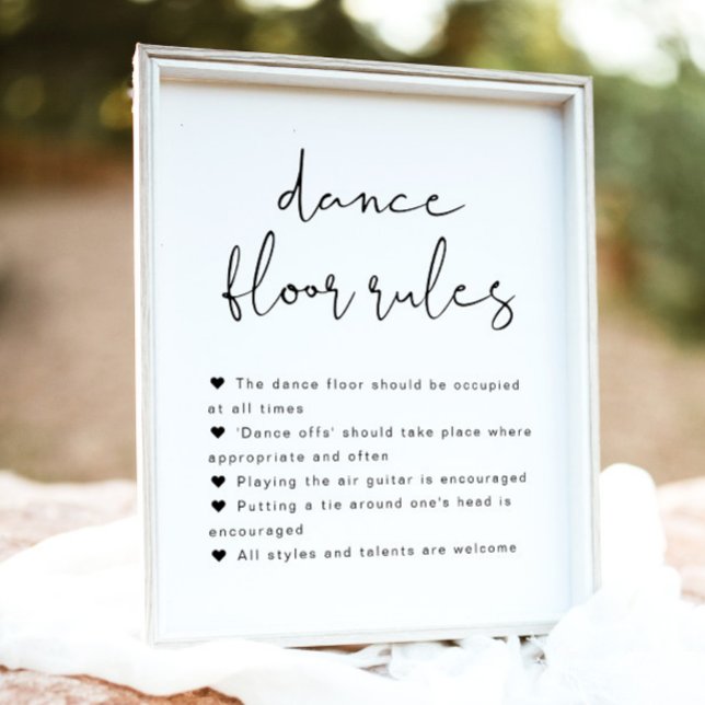 Señal de reglas de pista de baile para boda minima (Subido por el creador)