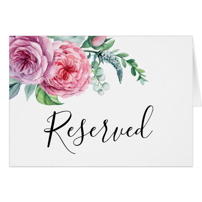 Señal de reservado para boda boho. Mesa floral boh (Anverso (Horizontal))