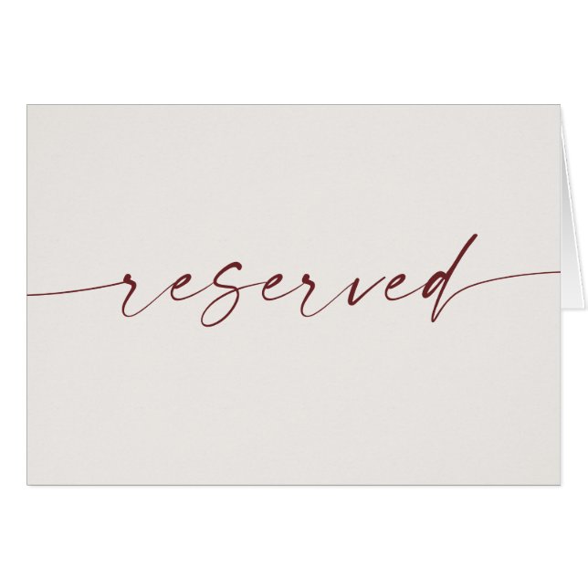 Señal de Reservado para Boda de Marfil Suave. Romá (Anverso (Horizontal))