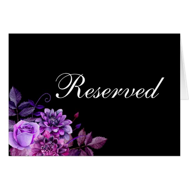 Señal de reservado para boda negra. Tarjeta de mes (Anverso (Horizontal))