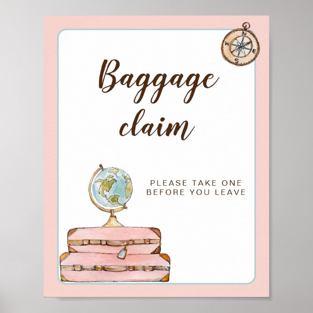 Señal de Rótulo de la Sra. Bridal Shower Baggage (Frente)