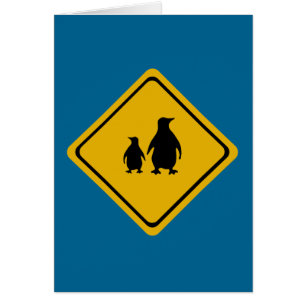 señal de ruta de pingüino