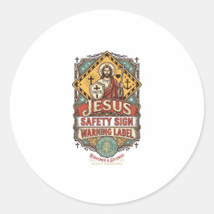 señal de seguridad de Jesús etiqueta de advertenci