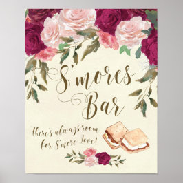 Señal de Smores Bar marfil boda floral bbq
