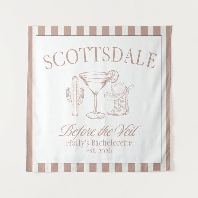 Señal de tapiz para despedida de soltera en Scotts (Anverso)