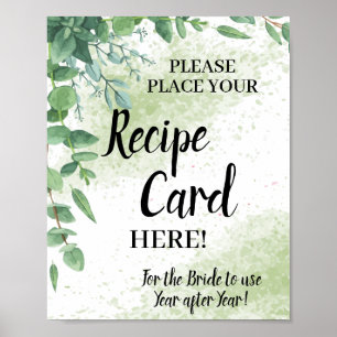 Señal de tarjeta de receta de Eucalyptus Place par