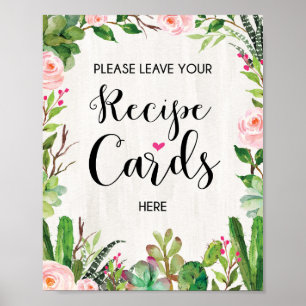 Señal de Tarjeta de Receta Decoración de Boda de C