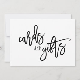 Señal de tarjetas y regalos 5X7 - letra de pincel 