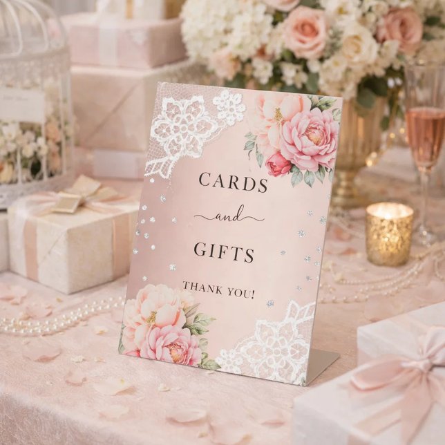 señal de tarjetas y regalos de encaje floral rosa (Subido por el creador)