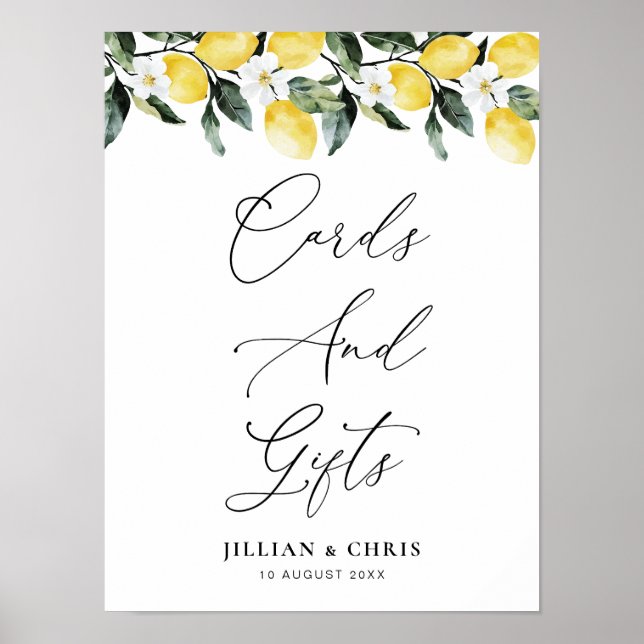 Señal de tarjetas y regalos de flores de limón de  (Frente)