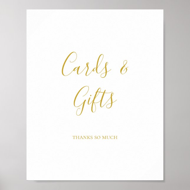 Señal de tarjetas y regalos de oro simple y elegan (Frente)