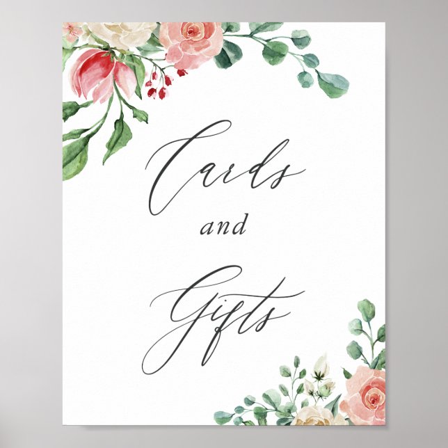 Señal de tarjetas y regalos florales de rosa rosa  (Frente)