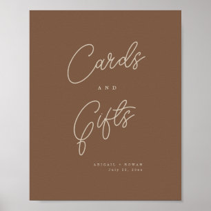 Señal de tarjetas y regalos minimalista marrón bei