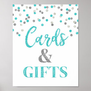 Señal de tarjetas y regalos para baby shower con p