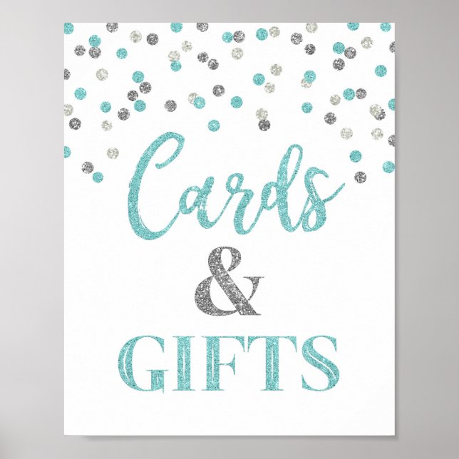 Señal de tarjetas y regalos para baby shower con p (Frente)