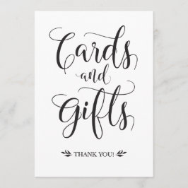 Señal de Tarjetas y Regalos para Boda Moderna