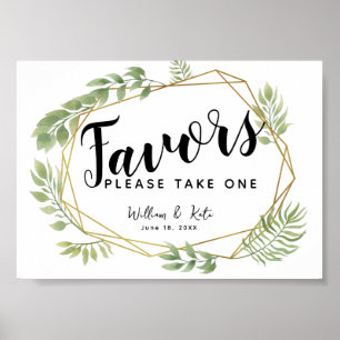 señal de vegetación cristalina verde  Favores boda