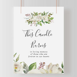 Señal de Vela de Flor de Peonía Blanca de Invierno