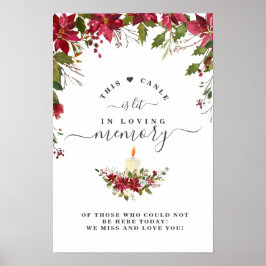 Señal de vela poinsettia en memoria amorosa