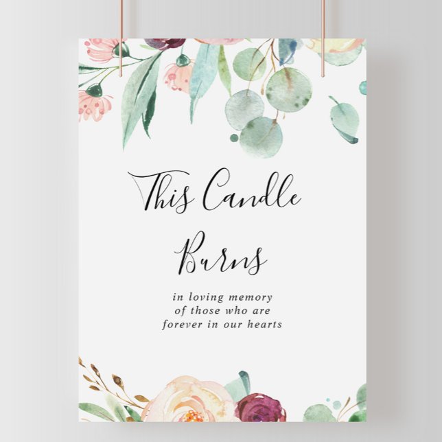 Señal de vela que arde de eucalipto contemporáneo (Subido por el creador)