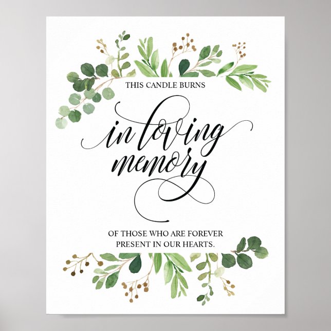 Señal de velas conmemorativas en memoria amorosa (Frente)