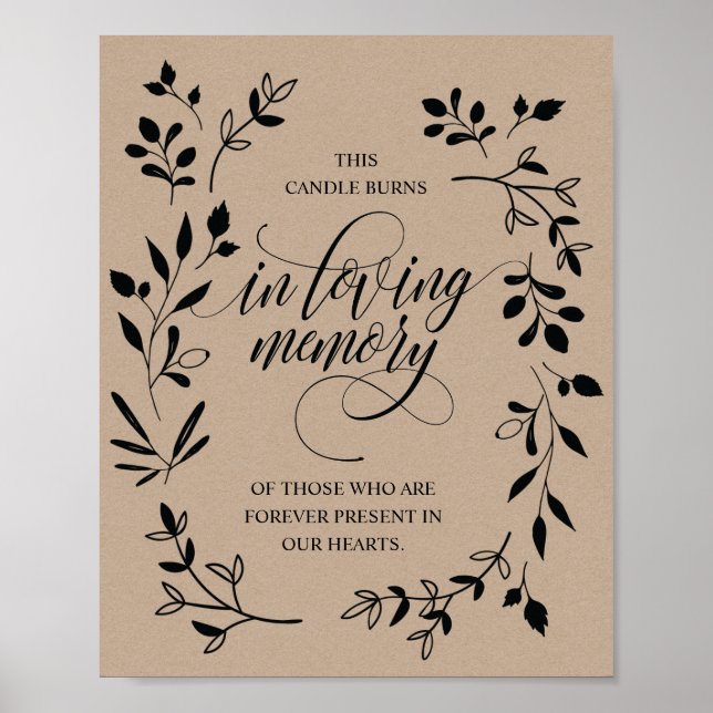 Señal de velas conmemorativas en memoria amorosa (Frente)