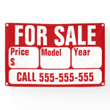 SEÑAL DE VENTA PARA AUTOMÓVIL, BARCO, Camión resid