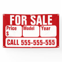 SEÑAL DE VENTA PARA AUTOMÓVIL, BARCO, Camión resid