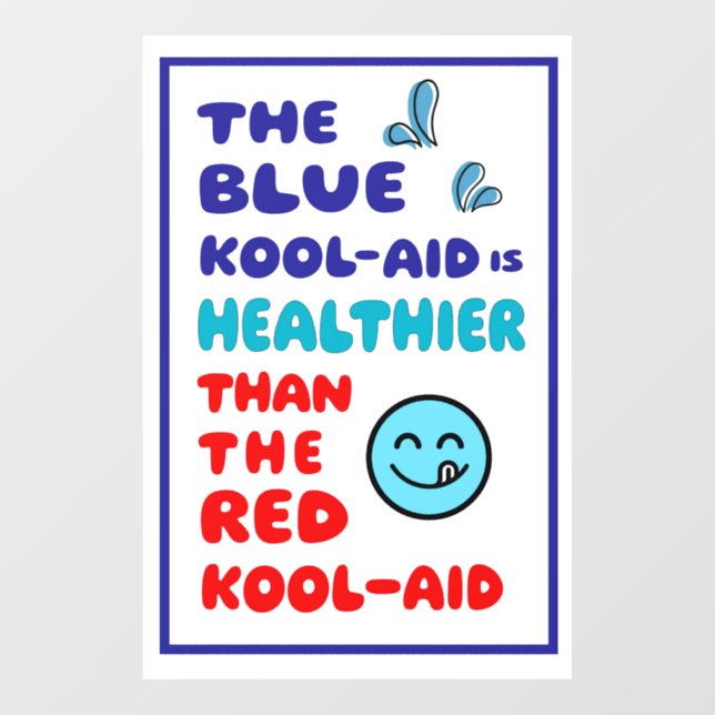 señal de vinilo para ventana de Kool-Aid azul BLAN (Hoja)
