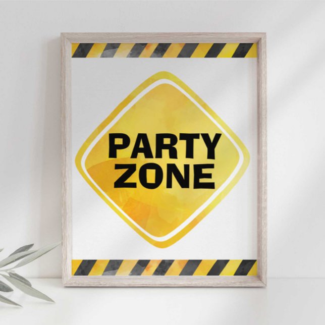 Señal de zona de fiesta de camión de construcción (Subido por el creador)