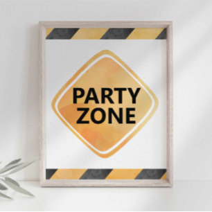 Señal de Zona de Fiesta de Camiones de Construcció