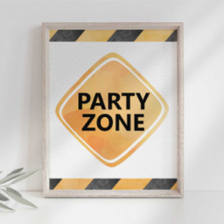 Señal de Zona de Fiesta de Camiones de Construcció