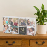 Señal Decorativa De Madera 7 Nombre de familia de Collage de fotos Monograma<br><div class="desc">Crea tu propio símbolo único de 7 collage de fotos personalizado con el nombre de la familia y el primer monograma.</div>