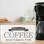 Señal Decorativa De Madera Cafetería con firma blanca con problemas<br><div class="desc">Presentamos el cartel de mi casa de campo de madera en blanco y negro, una encantadora réplica de un cartel de una antigua cafetería que puede ser personalizado para hacerlo único suyo! También es un regalo inolvidable para los amantes del café y trae el encanto de una acogedora cafetería a...</div>