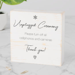 Señal Decorativa De Madera Ceremonia de Boda sin Conexión Fancy Caligrafía