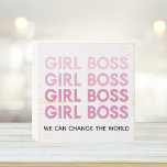 Señal Decorativa De Madera Chica rosa moderno Jefe mejor regalo para Girly<br><div class="desc">Chica rosa moderno Jefe mejor regalo para Girly</div>