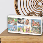 Señal Decorativa De Madera Collage de fotos familiar con 8 fotos y texto Pers<br><div class="desc">Personalice esta útil taza de viaje con sus fotos favoritas de su reunión familiar o de sus vacaciones. La plantilla está configurada para que pueda añadir hasta 8 fotos, mostradas como 4x horizontal horizontal y 4x cuadrado / instagram format. También puede editar (o borrar) el texto de ejemplo con su...</div>