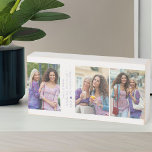 Señal Decorativa De Madera Collage del Día de la Madre con 3 fotos y texto Pe<br><div class="desc">Bloque de madera para fotos del Día de la Madre - ¡o personalizar para cualquier otra ocasión! La plantilla está configurada para que pueda añadir hasta 3 fotos, mostradas en formato vertical vertical 3x. El diseño está escrito con Feliz Día de la Madre (HH) Año.. y usted es bienvenido a...</div>