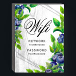 Señal Decorativa De Madera Contraseña moderna de Blueberry Floral Botánica Wi<br><div class="desc">Este moderno diseño presenta un elegante marco floral de arándano azul. Personalizado con los detalles de su contraseña de Wifi editando el texto en el cuadro de texto proporcionado. #wifi #negocios #casa de playa #rentalhome #rentalproperty #cafesigns #tropical #verano #blueberry #floral #botan#letreros de restaurantes #decoración de casas de playa #café #decoración...</div>