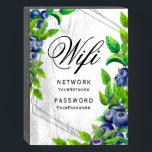 Señal Decorativa De Madera Contraseña moderna de Blueberry Floral Botánica Wi<br><div class="desc">Este moderno diseño presenta un elegante marco floral de arándano azul. Personalizado con los detalles de su contraseña de Wifi editando el texto en el cuadro de texto proporcionado. #wifi #negocios #casa de playa #rentalhome #rentalproperty #cafesigns #tropical #verano #blueberry #floral #botan#letreros de restaurantes #decoración de casas de playa #café #decoración...</div>