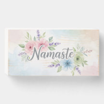 Elegant Watercolor Floral Namaste Greeting Design