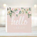 Señal Decorativa De Madera Flores Pink Pastel Modernas Hola Y Nombras<br><div class="desc">Flores Pink Pastel Modernas Hola Y Nombras</div>