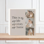 Señal Decorativa De Madera Foto familiar moderna de pareja y cita encantadora<br><div class="desc">Foto familiar moderna de pareja y cita encantadora</div>