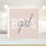 Señal Decorativa De Madera Frase del jefe del Chica rosado Pastel moderno<br><div class="desc">Frase del jefe del Chica rosado Pastel moderno</div>