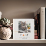 Señal Decorativa De Madera Impresiones de papel dulce Mascota  personalizada<br><div class="desc">Esta señal conmemorativa es la manera perfecta de expresar la memoria de un ser querido y querido que nunca se olvide. Hermosa cita con papel impreso añadido al nombre de tu mascota (se puede mover según sea necesario dentro de la herramienta de diseño) y tu propia foto. Se puede hacer...</div>